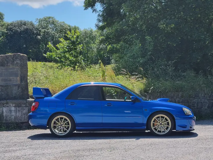 Conor O'Mahony's blue Subaru Impreza