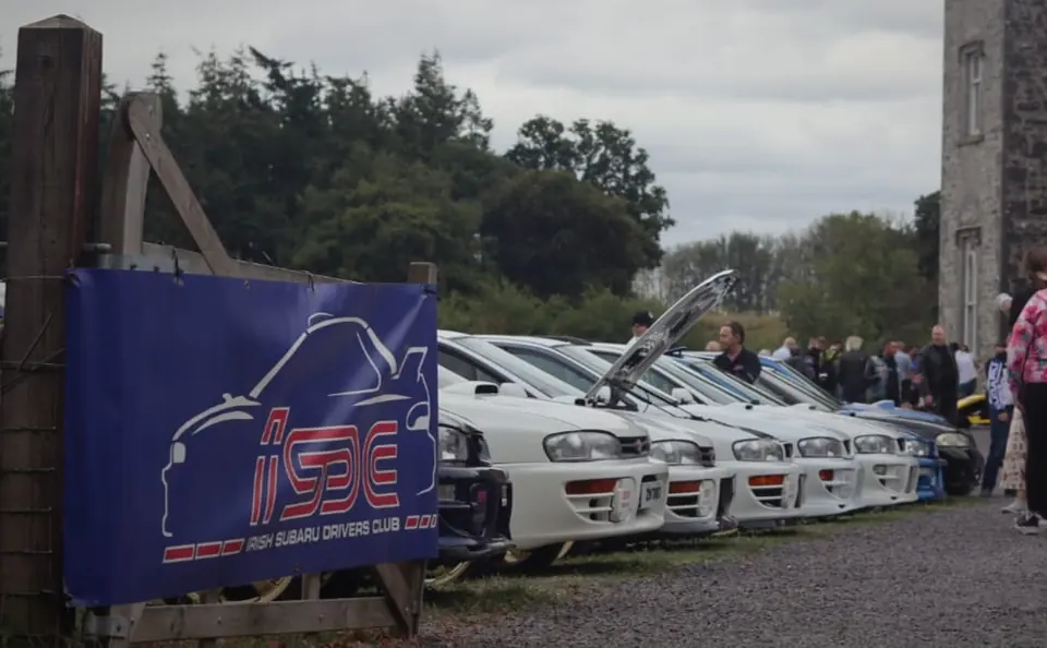 The ISDC club stand and banner at a car show